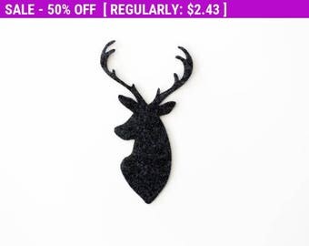 SALE Deer Felt Applique, Felt Cut Outs, Felt Deer, Felt Animals, Deer Applique, Deer Applique Design, Large Deer Head, Large Deer Cut Out