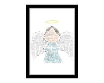 Angel word art | Etsy
