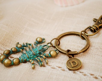 Scorpion keyring, FREE SHIPPING, personalized keychain, zodiac accessories, Unisex gift, scorpio key chain, november birthday, astrology