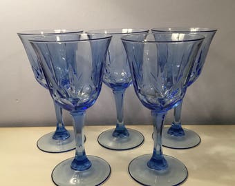vintage avon royal blue cobalt glasses diamond pattern