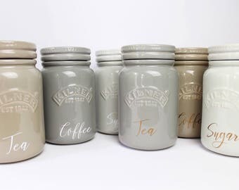 Personalised Ceramic Kilner Kitchen Canisters