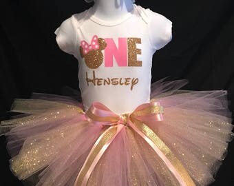 Minnie Mouse First Birthday Tutu Set
