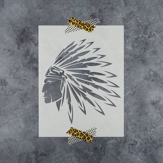 native american indian stencil reusable diy craft native