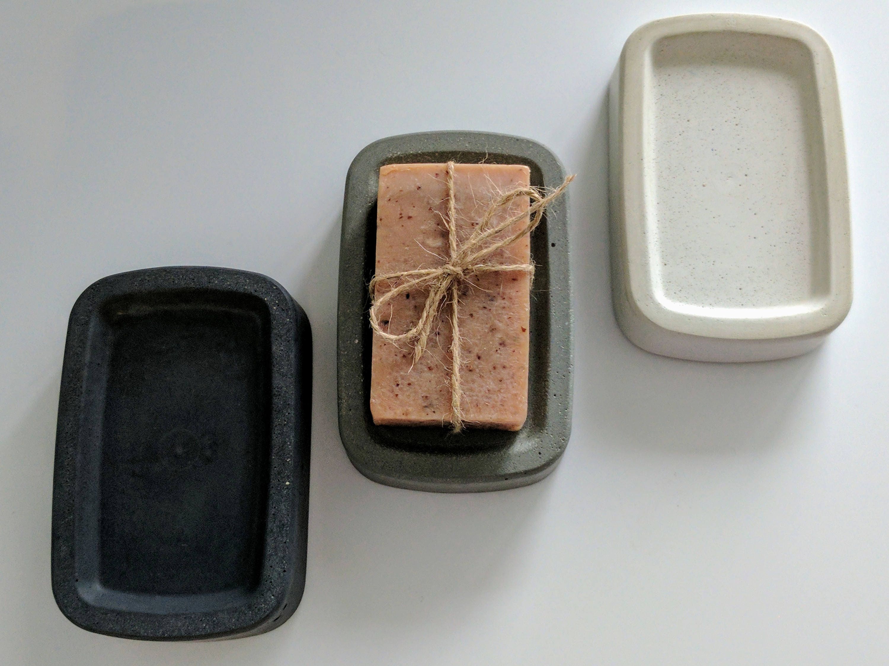 Soap Dish. Handcrafted Concrete. Handmade Cement Soap Tray.