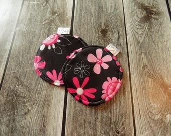 Washable nursing pads, Maternity, Reusable Breasts pads, Pink flowers