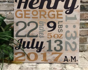 New Baby - Custom Nursery Sign - Nursery Decor