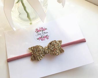 baby headband, baby bow headband, baby bows, bow headbands, dainty headbands, glitter headband, glitter bows