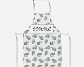 Leaves Apron. Apron. Choice of strap colours. Adult Apron. Child Apron.