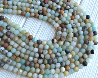 6mm Amazonite beads, full strand, Frosted amazonite beads, Matte amazonite beads, amazonite beads, multicolor amazonite, jewelry supplies