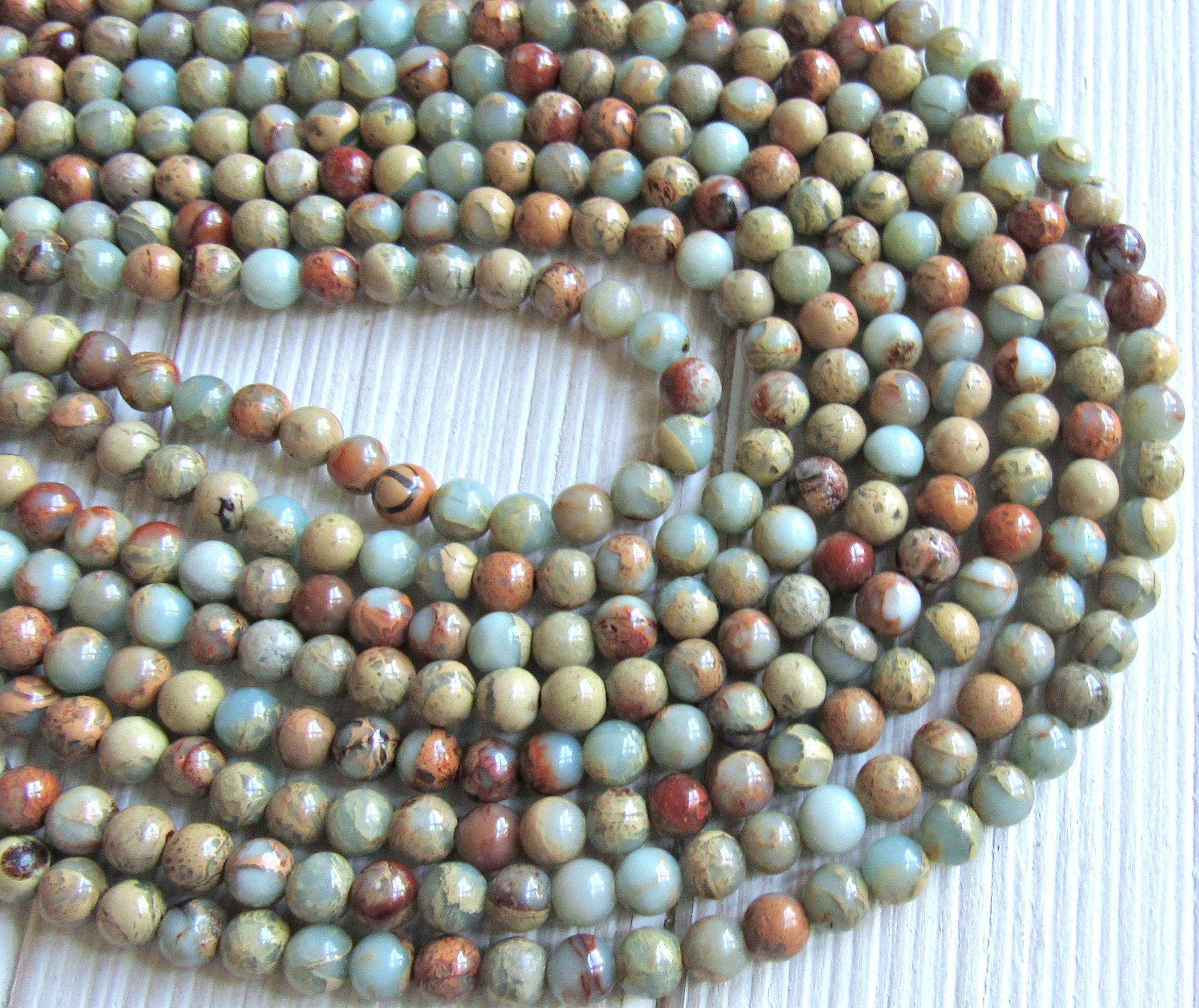 6mm African Opal Impression Jasper Aqua Terra Jasper 6mm