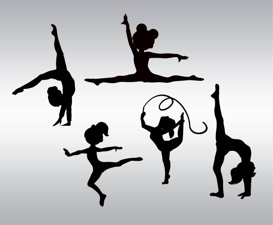 Download gymnastics SVG Clipart Cut Files Silhouette Cameo Svg for