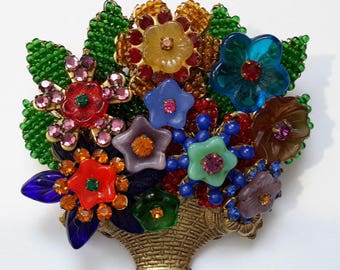 Stanley Hagler Flower Basket Brooch