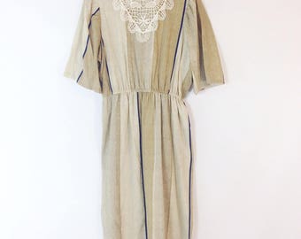 1960s Dutchmaid Green Cotton Blend Dress Ephrata Pa Size 36