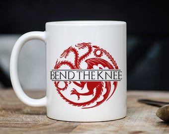 Awesome TV Show Mug - Bend The Knee Coffee & Tea Mug - Best TV Fan Teacup Gift - 11oz Ceramic TV Series Lovers Cup