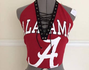 University of Alabama Halter Lace up Tee