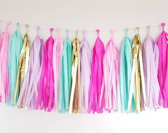 Whimsical Tassel Garland Kit- unicorn party, baby shower, photo props
