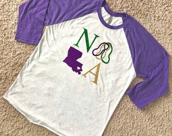 mardi gras raglan shirt