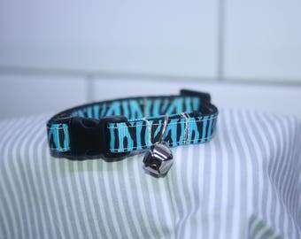 Cat Collar - "Eezeh Tiger" (Blue)