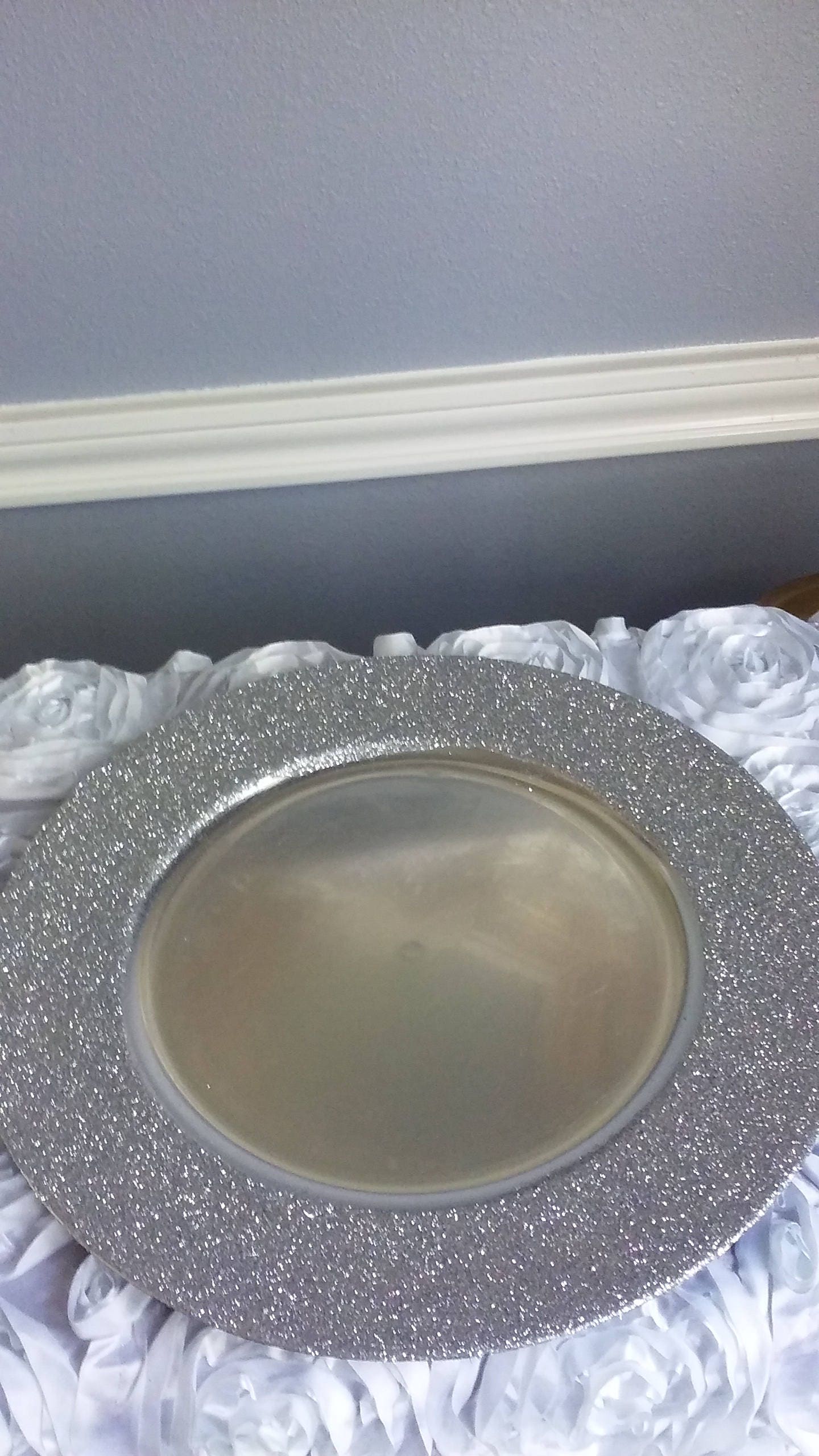 Silver Glitter Charger Plates / Wedding/Party/ Special Event/