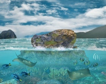 Ocean reef digital background