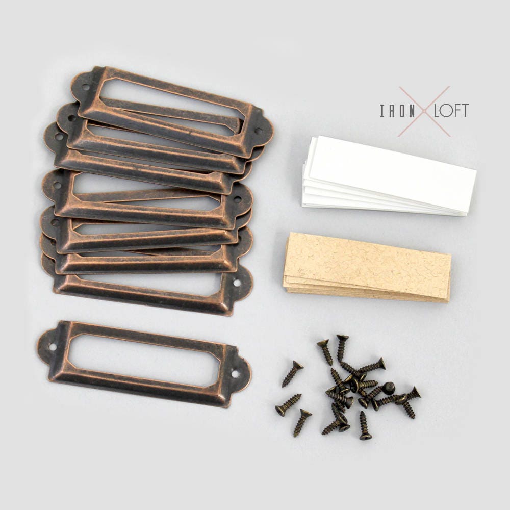 8 Metal Name Plates with Screws Bronze Label 2 3/8 Inch