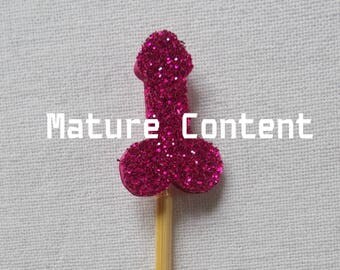 Penis Cupcake Toppers Canape Toothpicks Wedding Birthday Party Cake Dessert Fruit Stick Bachelor Bachellorette Food Supply Pink Wedding LGBT