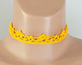 Crochet play collar, BDSM collar, princess, kawaii, pet play collar, choker puppy, Crochet Choker Necklace Free shipping