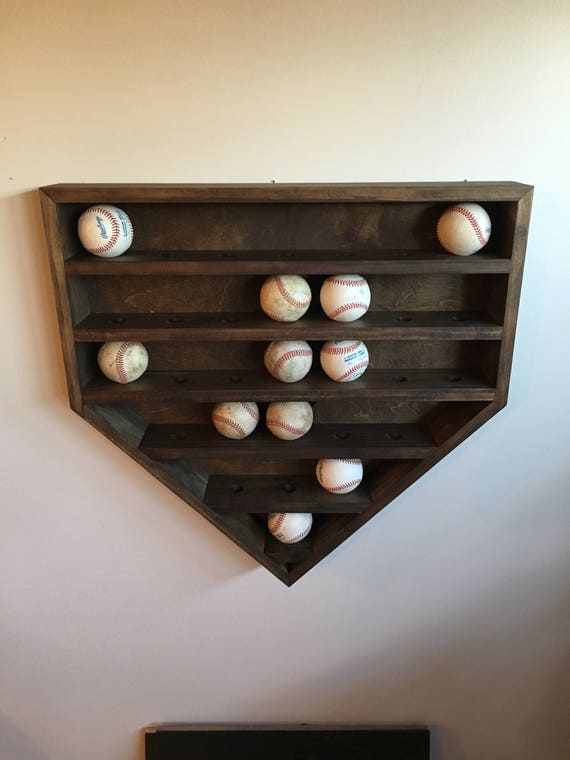 Large Baseball Display Shelf Holds 30 Baseballs Baseball