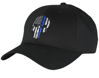 Cappellino Baseball Trade Winds Con Bandiera USA Linea Blu E Rossa - Polizia E Pompiere