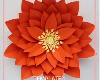 Paper Flower Template, DIY Paper Flower, Giant Paper Flower Templates, PDF Paper Flower, Paper flower Kit, Base and Instruction Including