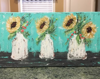 Floral Painting, sunflower painting, acrylic painting, sunflower decor
