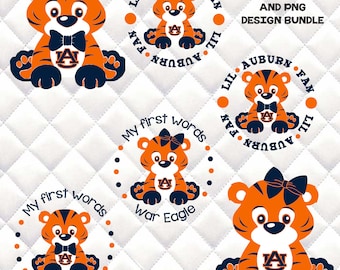 Auburn Tigers Personalized Cotton Baby Bib - Officially Licensed, Soft 100% Cotton, Game Day Gift For Baby Showers