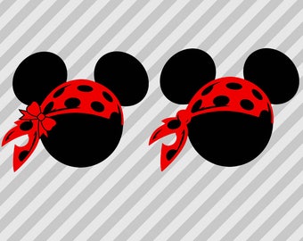 Pirate Mickey Head Svg, Mouse Head Cut file, Pirate Mickey dxf, eps and png files, Mouse head clip art, pirate scrapbook for cricut silhouet