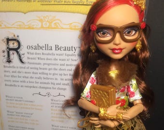Hand painted OOAK Ever After High doll Rosabella Beauty