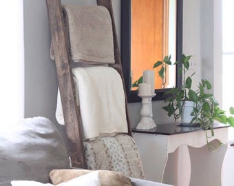 Blanket ladder, Rustic home decor color: Espresso