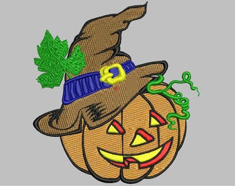 Pumpkin embroidery digital file (in 3 sizes)