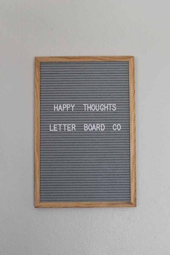 Gray felt letter board 12x18 white plastic