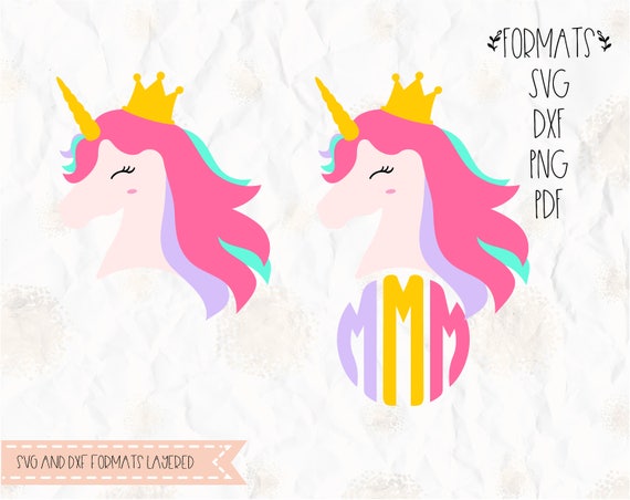 Download Unicorn monogram frame unicorn SVG layered PNG DXF