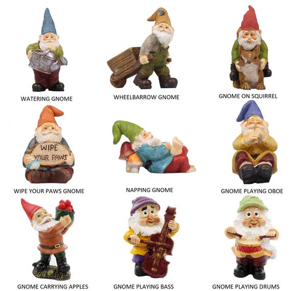 Fairy Garden Miniature Gnomes 9 Different Gnomes to Choose
