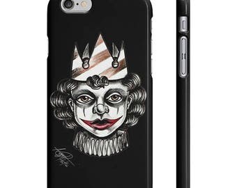 Sad Joker Boy - Black - Iphone And Galaxy - Tattoo Inspired Art on Phone Case