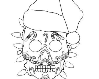 Skull coloring page | Etsy