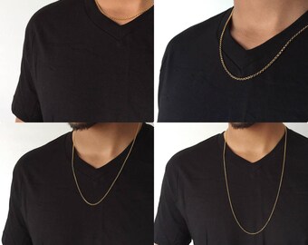 Mens Gold Chain Mens Gold filled Necklace 14K Gold Chain for Him Mens Gift Guy Gift Mens Necklace Gift Husband Gift Brother Thick chain Men