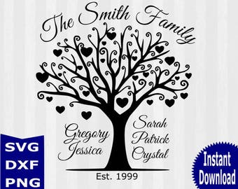 Tree Silhouette SVG, Tree SVG Cutting Templates - Commercial and Personal Use- Family Tree svg, Family tree clipart, tree vector,studio file