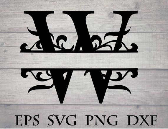 Download Split initial svg / split letter W monogram svg split