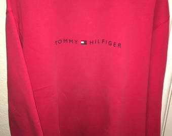Vintage Tommy Hilfiger Red Crewneck Sweater Size XL