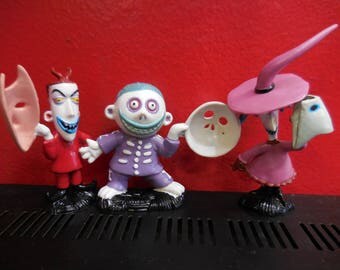 1993 Lock Shock & Barrel deluxe pvc set Nightmare Before Christmas cake topper vintage