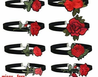 Banware pink hand embroidered choker main image 1