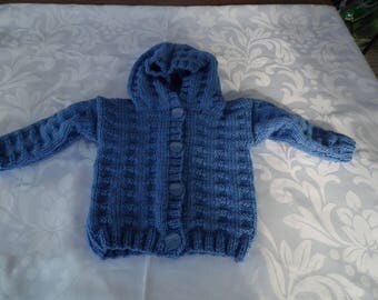 Blue Hooded Cashmere Coat Bing Swing Wool Coat Winter Women