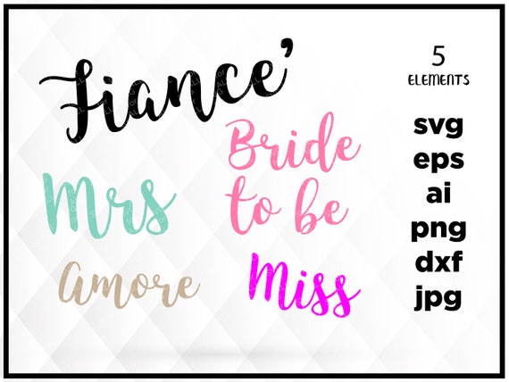 Fiance SVG Hashtag Fiance Wedding Blessed SVG Files