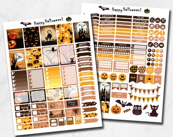 Fall planner stickers, planner stickers september, autumn planner stickers, october planner stickers kit, halloween fall stickers set